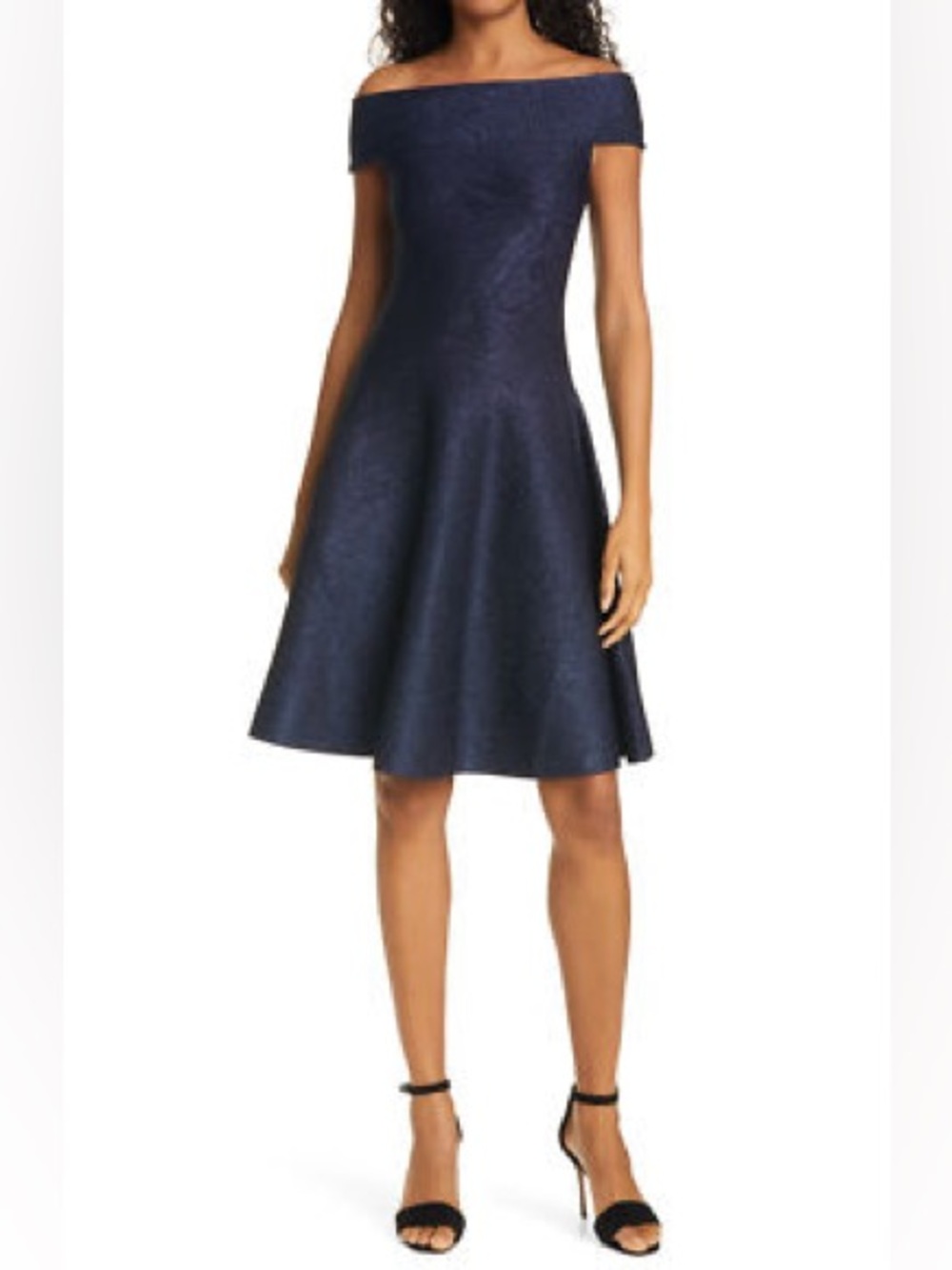 Ted Baker Off-Shoulder Bardot Navy Mini Dress